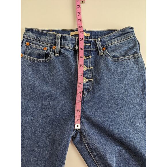 Levis Denim Jeans Wedgie Straight Button Fly Utility Big E Premium Blue Size 26 - Picture 15 of 16